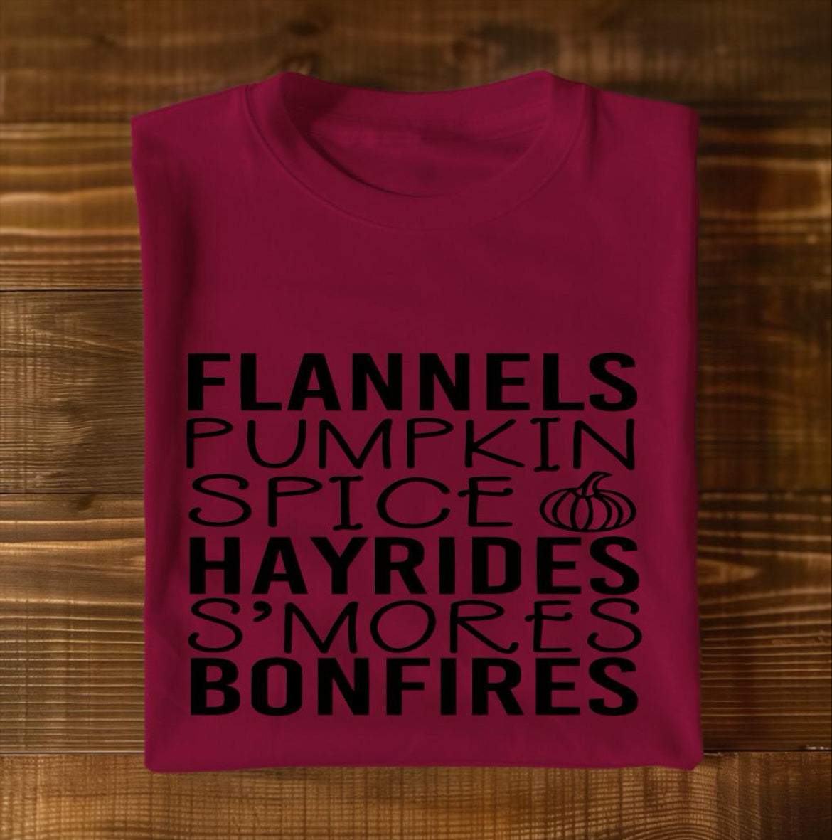 Flannels Pumpkin Spice Hayrides S’mores Bonfires Graphic T Shirt