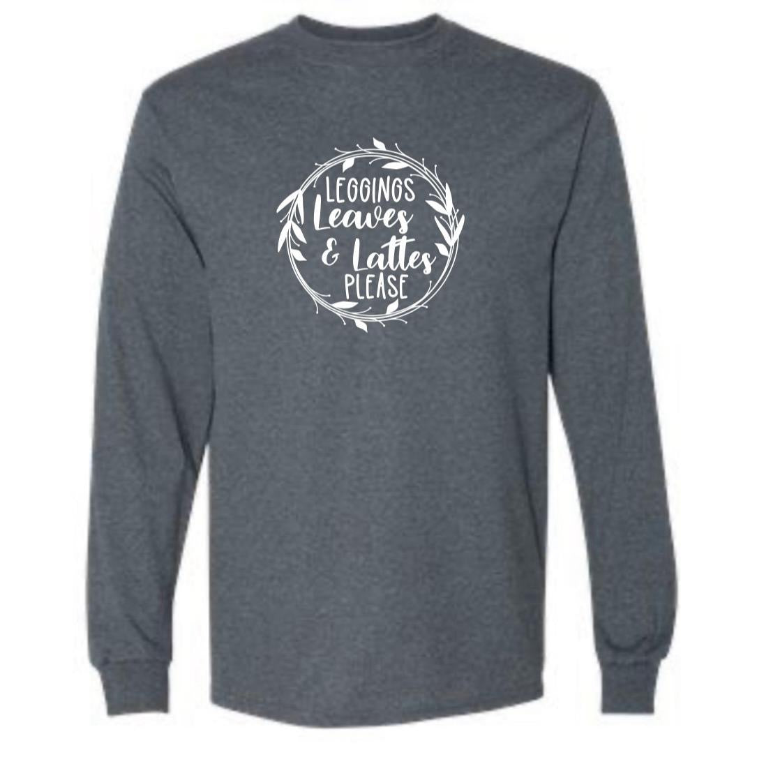 Leggings Leaves & Lattes Please - Graphic Unisex T Shirt