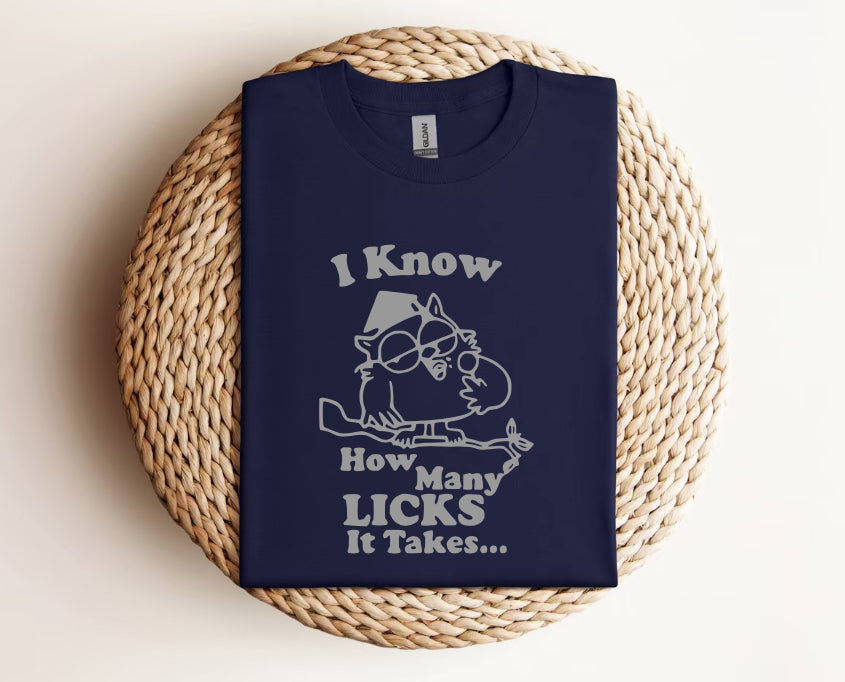 I Know How Many Licks it Takes - Graphic Tee Short Sleeve Unisex T Shirt